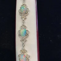 10.15ctw Ethiopian Opal With .21ctw Diamonds Set in Sterling Silver
