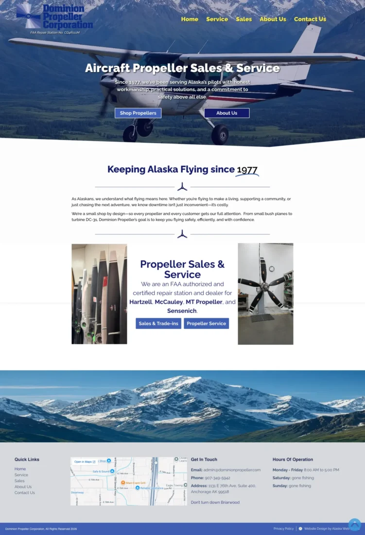 New website for dominion propeller