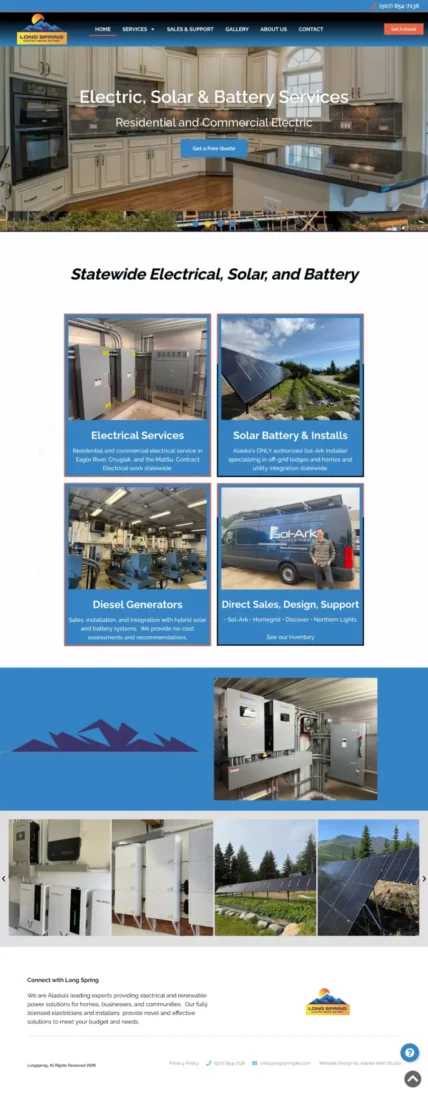 Screen shot of Long Spring new website